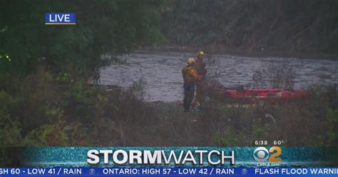 Authorities rescue person trapped in Los Angeles River